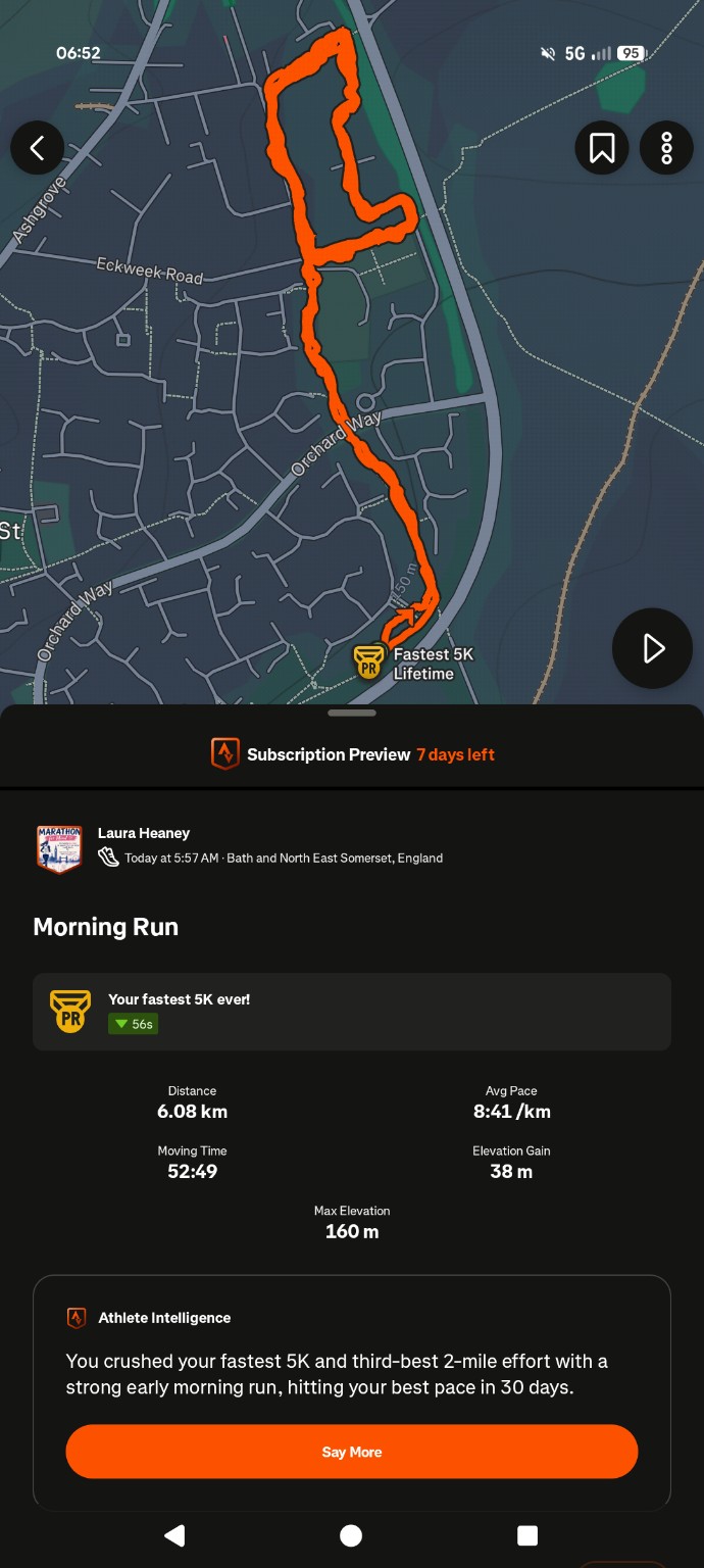 Laura’s running progress screenshot 2
