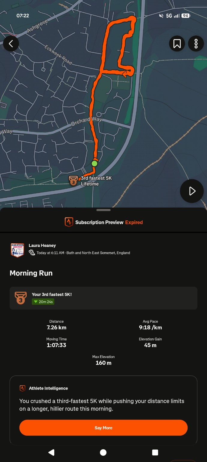 Laura’s running progress screenshot 3